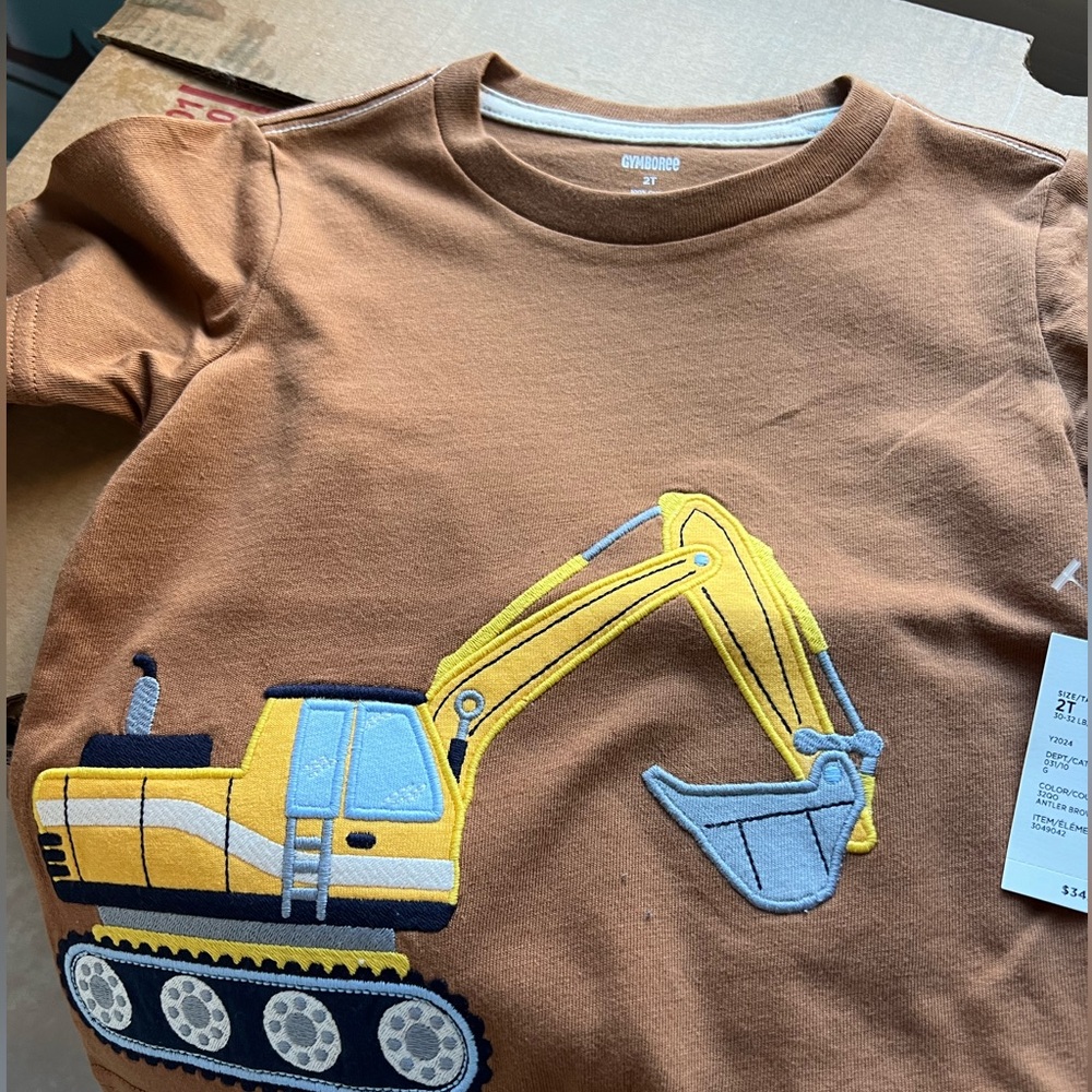 NWT Gymboree construction embroidered layered top. Size 2T